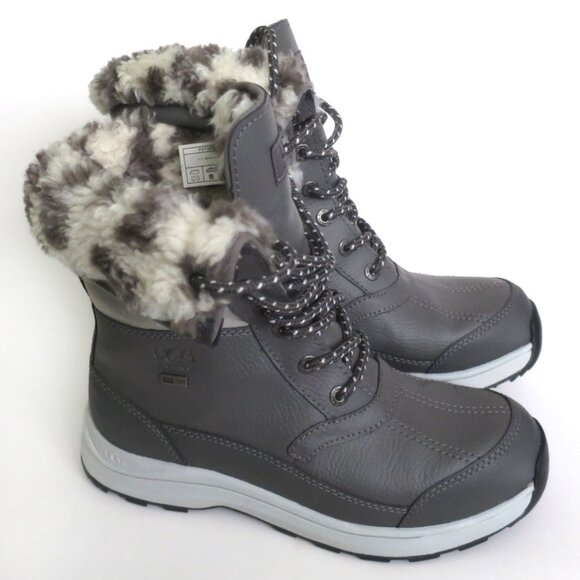 UGG Zaylee Leopard Charcoal Waterproof Snow Boots Size 7 NWOT - Picture 3 of 10